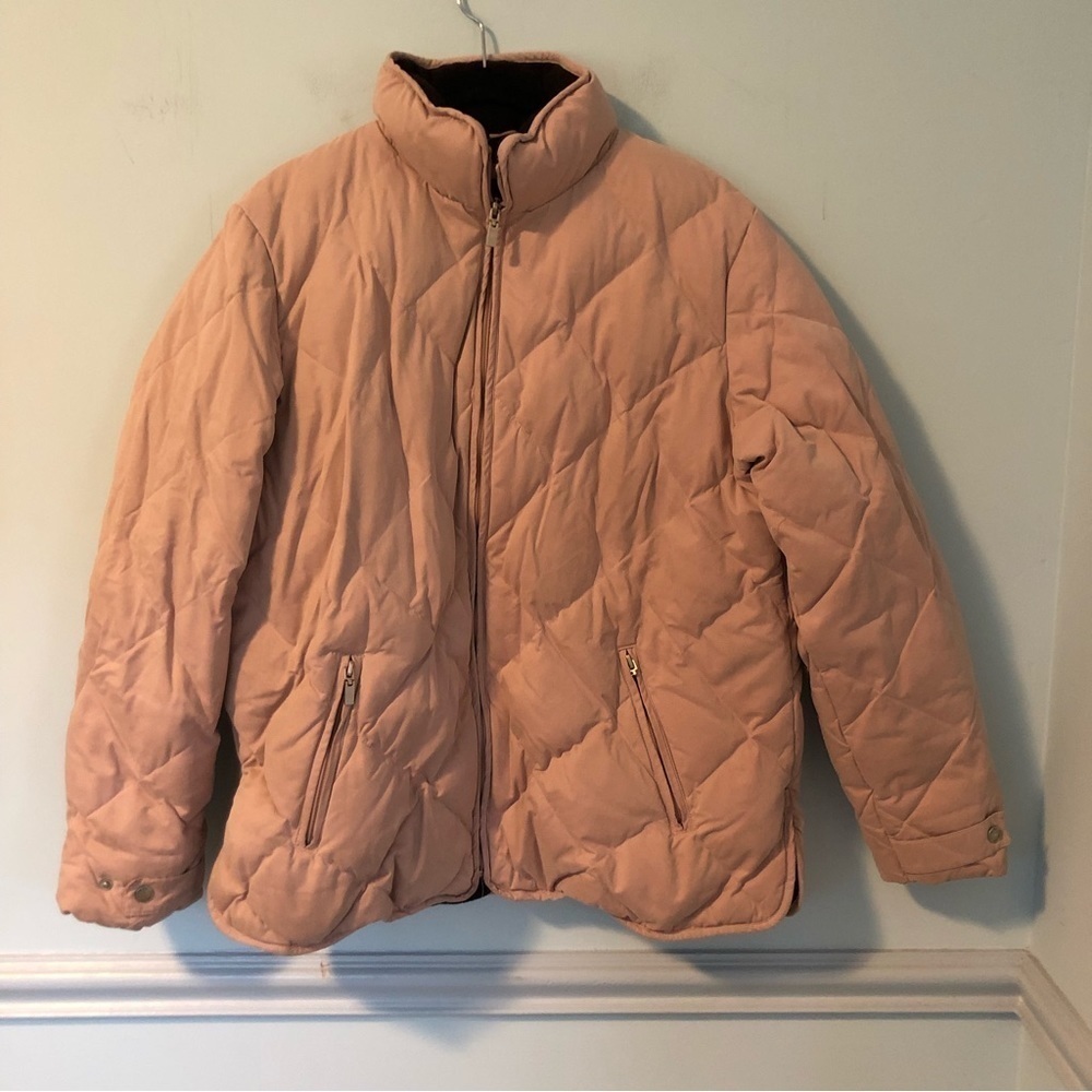 London Fog Pink Zip-Up Puffer Coat Size Large
